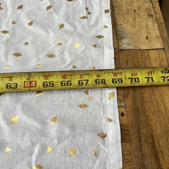 Room Essentials Shower Curtain White & Gold Diamond 70.5x69 in 100% Cotton - Picture 6 of 7